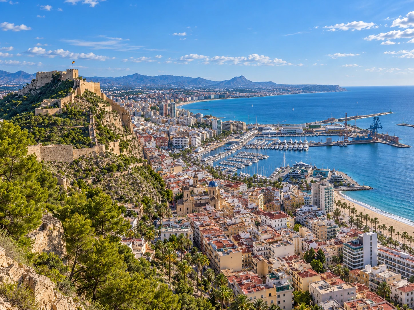Vista panorámica de Alicante y su entorno urbano